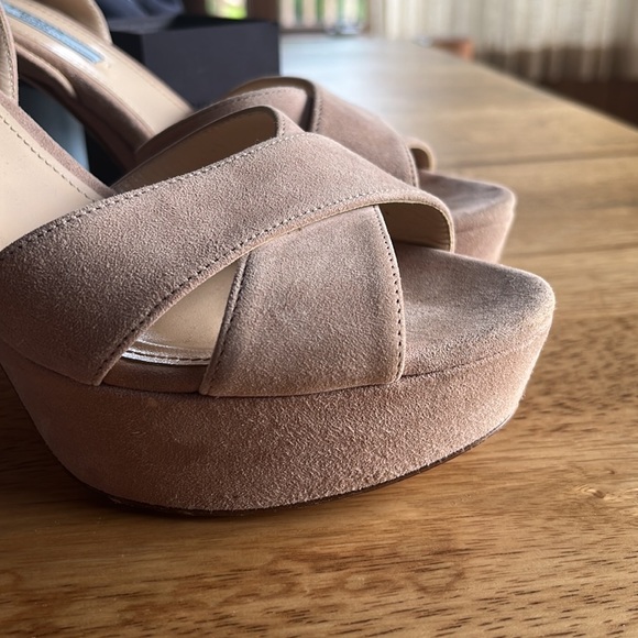 Prada Suede Platform Heels - Picture 4 of 9